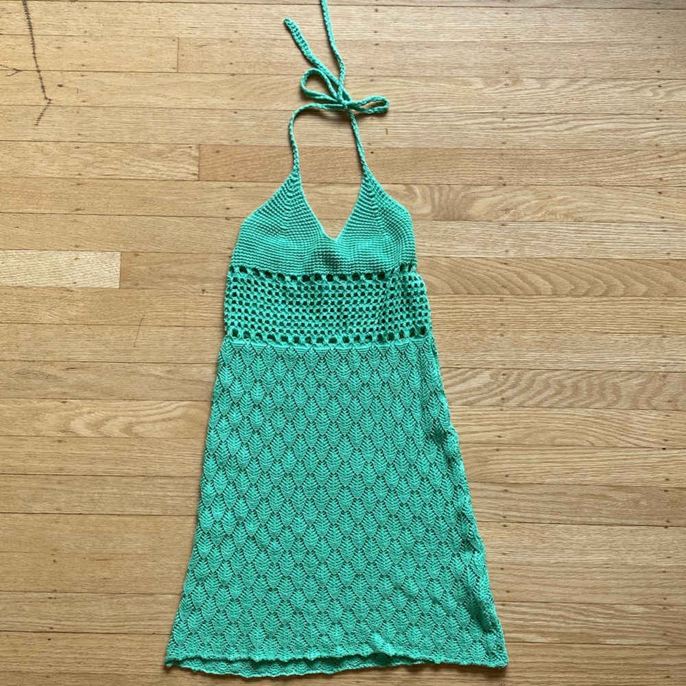 Gimaguas knit halter dress in Turquoise